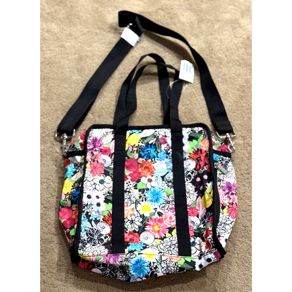 NWT LeSportsac Gabrielle Box Tote, Floral Delight Suitcase Sleeve Adj Strap - Picture 3 of 14